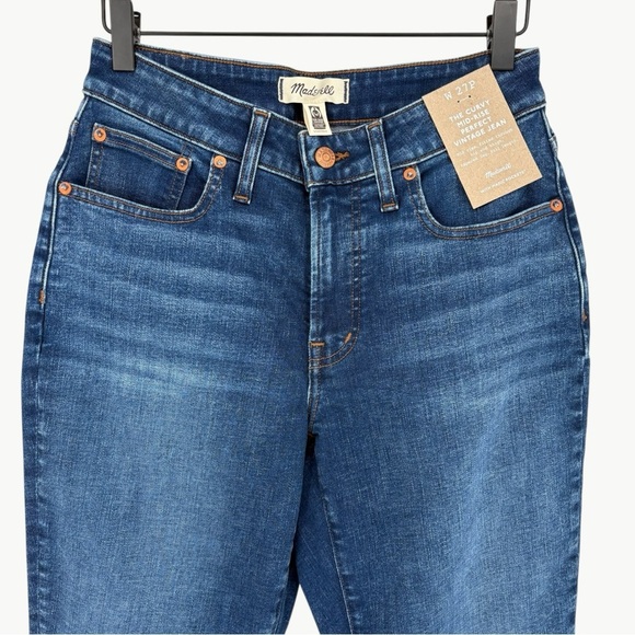 NWT Madewell The Petite Curvy Mid-Rise Perfect Vintage Jean in Kenmere | Sz 27P - Picture 8 of 14